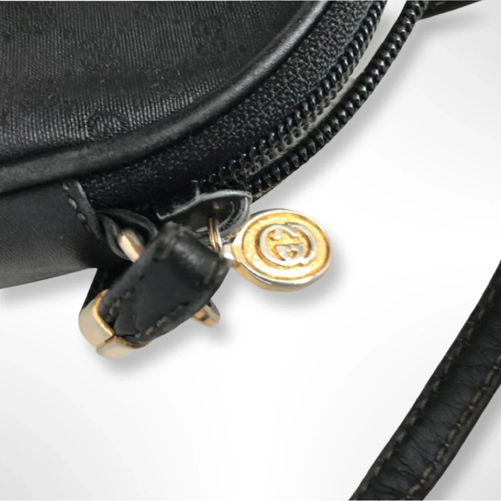 GUcci  GG Black Monogram Women Oval Canvas Vintage Shoulder/Crossbody Bag - Picture 5 of 6